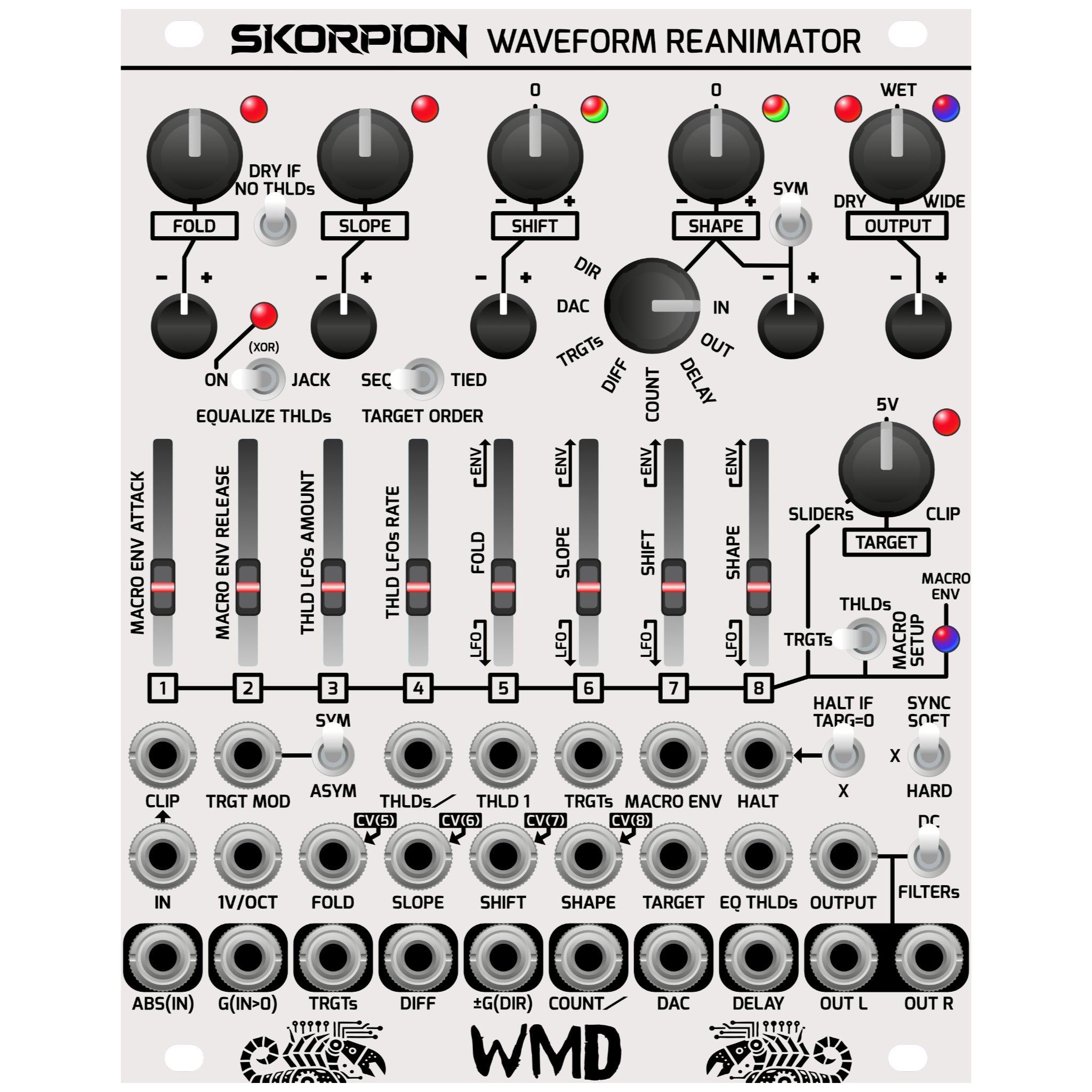 WMD - Module - Skorpion - Waveform Reanimator - WMD - Black - eurorack - wavefolder -