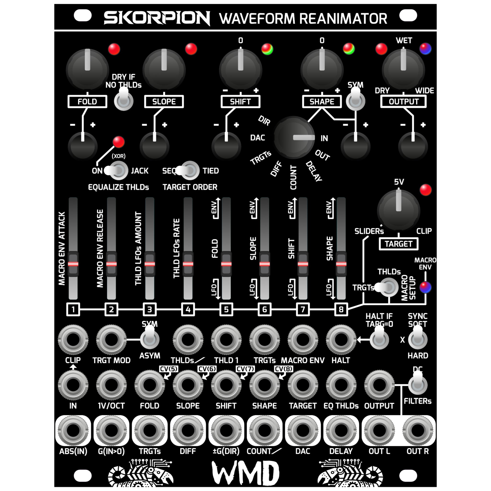 WMD - Module - Skorpion - Waveform Reanimator - WMD - Black - eurorack - wavefolder -
