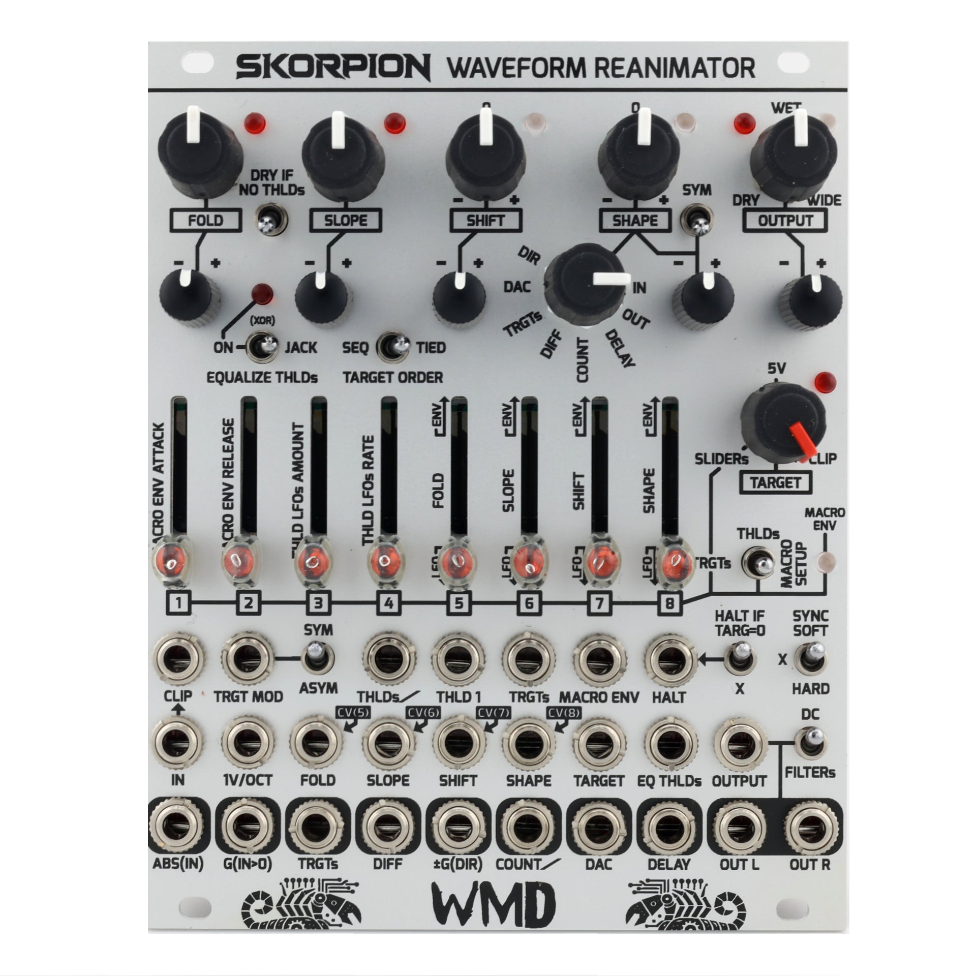 WMD - Module - Skorpion - Waveform Reanimator - WMD - Silver - eurorack - wavefolder -