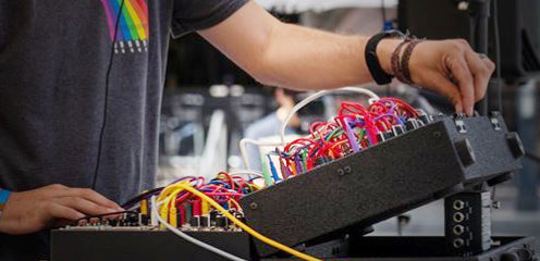 A full modular rig patched up and ready to play